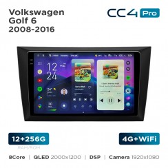 Штатная магнитола Teyes CC4 Pro 2k 12+256 Gb Volkswagen Golf 6 2008-2016 9"