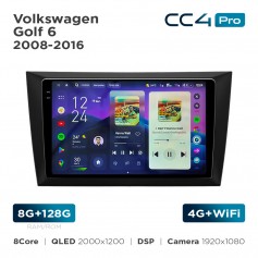 Штатна магнітола Teyes CC4 Pro 2k 8+128 Gb Volkswagen Golf 6 2008-2016 9"