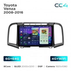 Штатна магнітола Teyes CC4 2k 6+64 Gb Toyota Venza 2008-2016 9"