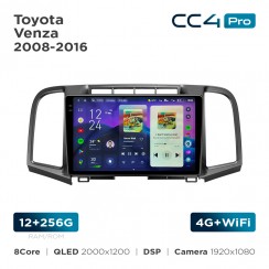 Штатная магнитола Teyes CC4 Pro 2k 12+256 Gb Toyota Venza 2008-2016 9"