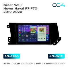 Штатная магнитола Teyes CC4 2k 8+128 Gb Great Wall Hover Haval F7 F7X 2019-2020 9"