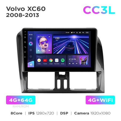 Штатная магнитола Teyes CC3L 4+64 Gb Volvo XC60 1 2008-2013 (A) 9"