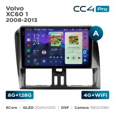 Штатная магнитола Teyes CC4 Pro 2k 8+128 Gb Volvo XC60 1 2008-2013 (A) 9"