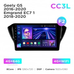 Штатная магнитола Teyes CC3L 4+64 Gb Geely GS 2016-2020 / Emgrand EC7 1 2018-2020 (F2) 10"