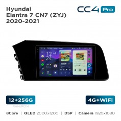 Штатная магнитола Teyes CC4 Pro 2k 12+256 Gb Hyundai Elantra 7 CN7 (ZYJ) 2020-2021 9"