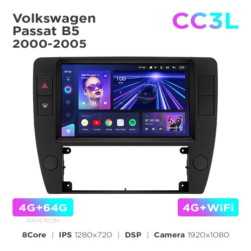 Штатная магнитола Teyes CC3L 4+64 Gb Volkswagen Passat B5 2000-2005 9"