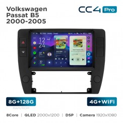 Штатная магнитола Teyes CC4 Pro 2k 8+128 Gb Volkswagen Passat B5 2000-2005 9"