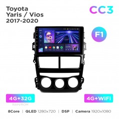 Штатная магнитола Teyes CC3 4+32 Gb Toyota Yaris / Vios 2017-2020 (F1) 9"