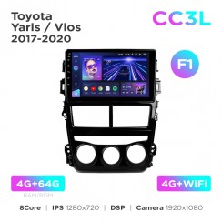 Штатная магнитола Teyes CC3L 4+64 Gb Toyota Yaris / Vios 2017-2020 (F1) 9"