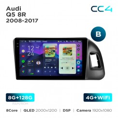 Штатная магнитола Teyes CC4 2k 8+128 Gb Audi Q5 8R 2008-2017 (B) 9"