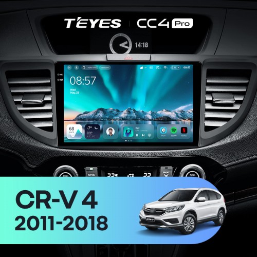 Штатна магнітола Teyes CC4 Pro 2k 8+128 Gb Honda CR-V 4 RM RE 2011-2018 (C) 9"