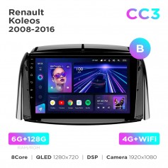 Штатна магнітола Teyes CC3 6+128 Gb Renault Koleos 2008-2016 (B) 9"