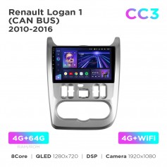 Штатная магнитола Teyes CC3 4+64 Gb Renault Logan 1 2010-2016 (CAN BUS) 9