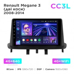 Штатна магнітола Teyes CC3L 4+64 Gb Renault Megane 3 2008-2014 9"