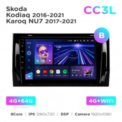 Штатная магнитола Teyes CC3L 4+64 Gb Skoda Kodiaq 2016-2021 / Karoq NU7 2017-2021 (B) 9"