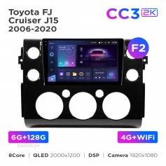 Штатна магнітола Teyes CC3 2k 6+128 Gb Toyota FJ Cruiser J15 2006-2020 (F2) 9"