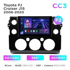 Штатная магнитола Teyes CC3 6+128 Gb 360° Toyota FJ Cruiser J15 2006-2020 (F2) 9