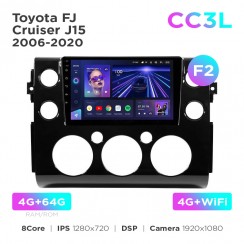Штатная магнитола Teyes CC3L 4+64 Gb Toyota FJ Cruiser J15 2006-2020 (F2) 9"