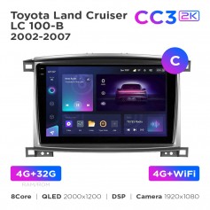 Штатна магнітола Teyes CC3 2k 4+32 Gb Toyota Land Cruiser LC 100-B 2002-2007 (C) 10"