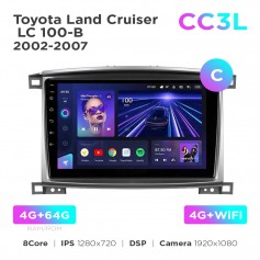 Штатная магнитола Teyes CC3L 4+64 Gb Toyota Land Cruiser LC 100-B 2002-2007 (C) 10"
