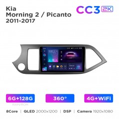 Штатна магнітола Teyes CC3 2k 6+128 Gb 360° Kia Morning 2 / Picanto 2011-2017 9