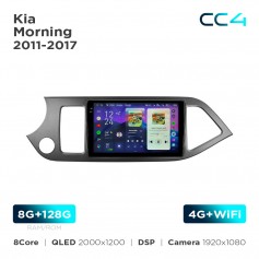 Штатна магнітола Teyes CC4 2k 8+128 Gb Kia Morning 2011-2017 9"