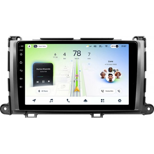 Штатная магнитола Teyes CC4L 6+64 Gb Toyota Sienna 3 XL30 2010-2014 9"