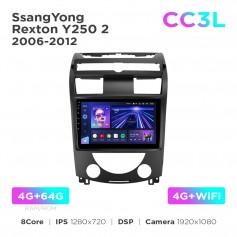 Штатная магнитола Teyes CC3L 4+64 Gb SsangYong Rexton Y250 2 2006-2012 10"