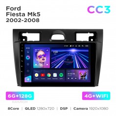 Штатна магнітола Teyes CC3 6+128 Gb Ford Fiesta Mk5 2002-2008 9"