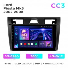 Штатна магнітола Teyes CC3 6+128 Gb 360° Ford Fiesta Mk5 2002-2008 9