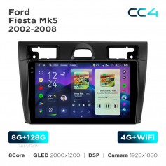 Штатная магнитола Teyes CC4 2k 8+128 Gb Ford Fiesta Mk5 2002-2008 9"