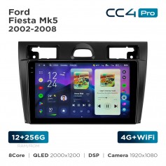 Штатная магнитола Teyes CC4 Pro 2k 12+256 Gb Ford Fiesta Mk5 2002-2008 9"