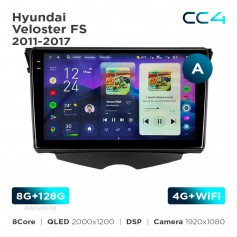 Штатная магнитола Teyes CC4 2k 8+128 Gb Hyundai Veloster FS 2011-2017 (A) 9"