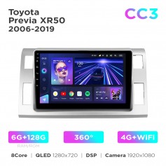 Штатная магнитола Teyes CC3 6+128 Gb 360° Toyota Previa XR50 2006-2019 9