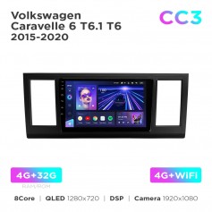 Штатна магнітола Teyes CC3 4+32 Gb Volkswagen Caravelle 6 T6.1 T6 2015-2020 9"