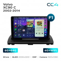 Штатная магнитола Teyes CC4 2k 6+64 Gb Volvo XC90 C 2002-2014 (F1) 9"