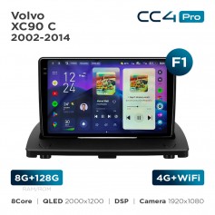 Штатная магнитола Teyes CC4 Pro 2k 8+128 Gb Volvo XC90 C 2002-2014 (F1) 9"
