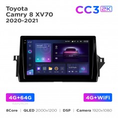 Штатна магнітола Teyes CC3 2k 4+64 Gb Toyota Camry 8 XV70 (1 Din) 2020-2023 10"