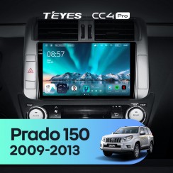Штатная магнитола Teyes CC4 Pro 2k 12+256 Gb Toyota Land Cruiser Prado 150 2009-2013 (C) 9"