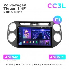 Штатна магнітола Teyes CC3L 4+64 Gb Volkswagen Tiguan 1 NF 2006-2017 (F1) (24mm) 9"