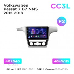 Штатная магнитола Teyes CC3L 4+64 Gb Volkswagen Passat 7 B7 NMS 2015-2018 (F2) 10"