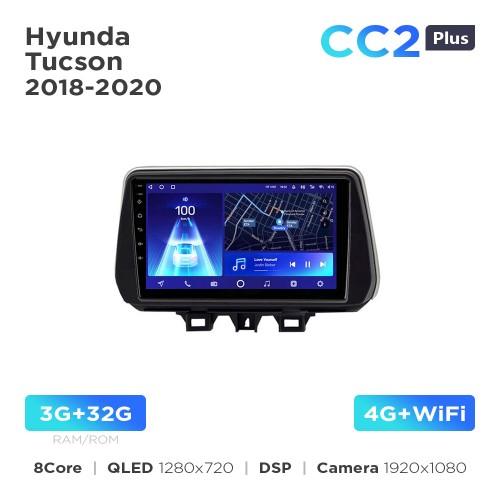 Штатна магнітола Teyes CC2 PLUS 3+32 Gb Hyundai Tucson (0 Din) 2018-2020 10"