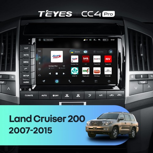 Штатная магнитола Teyes CC4 Pro 2k 12+256 Gb Toyota Land Cruiser 200 11 2007-2015 (F2) (A) 9"