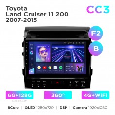 Штатная магнитола Teyes CC3 6+128 Gb 360° Toyota Land Cruiser 11 200 2007-2015 (F2) (B) 9"