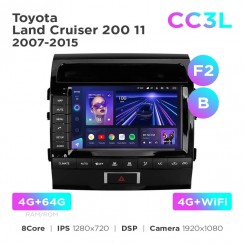 Штатная магнитола Teyes CC3L 4+64 Gb Toyota Land Cruiser 200 11 2007-2015 (F2) (B) 9"