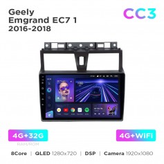 Штатна магнітола Teyes CC3 4+32 Gb Geely Emgrand EC7 1 2016-2018 9"