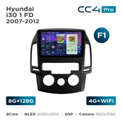 Штатна магнітола Teyes CC4 Pro 2k 8+128 Gb Hyundai i30 1 FD 2007-2012 (F1) 9"