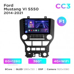 Штатная магнитола Teyes CC3 6+128 Gb 360° Ford Mustang VI S550 2014-2021 (F1) 9"