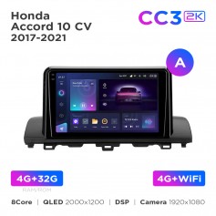 Штатна магнітола Teyes CC3 2k 4+32 Gb Honda Accord 10 CV 2017-2021 (A) 9"