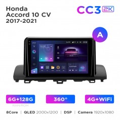 Штатна магнітола Teyes CC3 2k 6+128 Gb 360° Honda Accord 10 CV 2017-2021 (A) 9